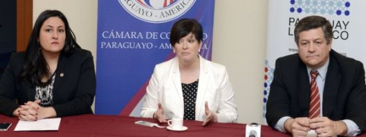 Karen Coronel, directora ejecutiva de la Cámara de Comercio Paraguayo-Americana; María Rey Marston (c), experta de la Universidad de Georgia Tech; y el ingeniero Roberto Salinas, coordinador del Plan Nacional de Logística. / ABC Color